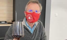 James Lawther masked at Chateauneuf du Pape