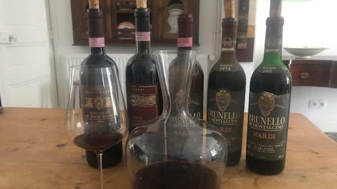Nardi Brunello di Montalcino bottles 2004 back to 1968