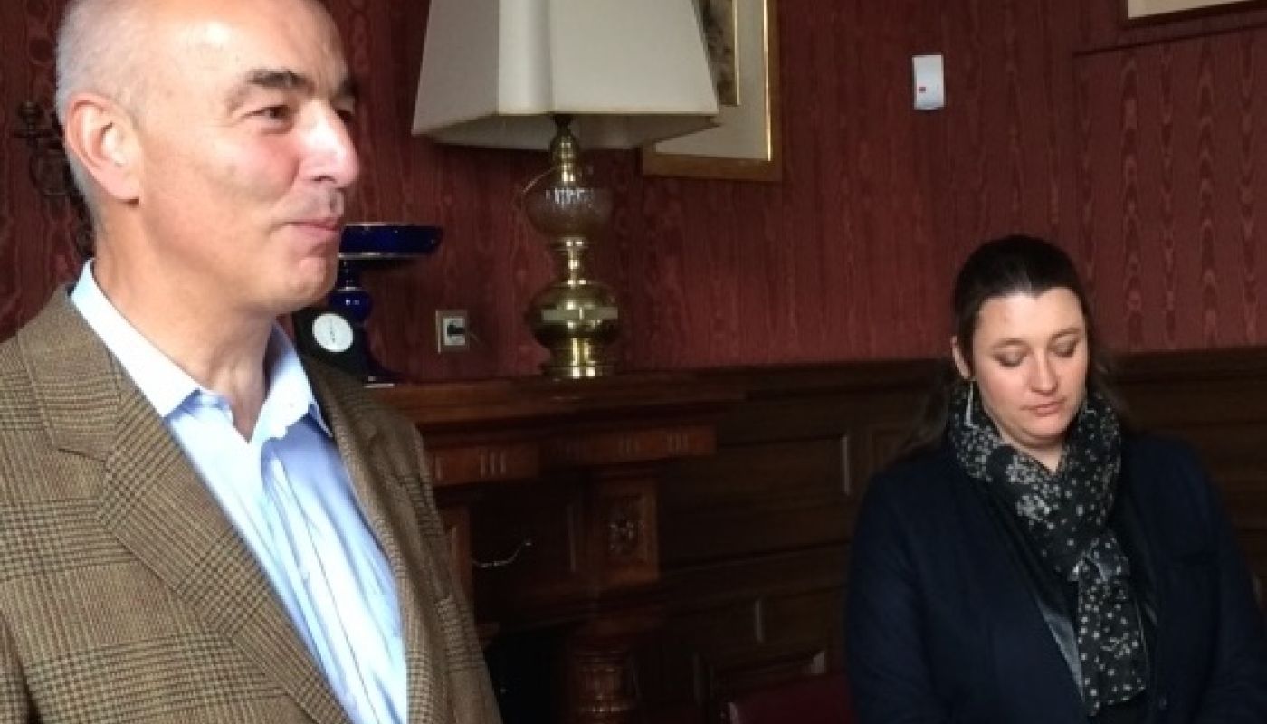 Bruno Borie of Chateau Ducru-Beaucaillou with winemaker Virginie Sallette
