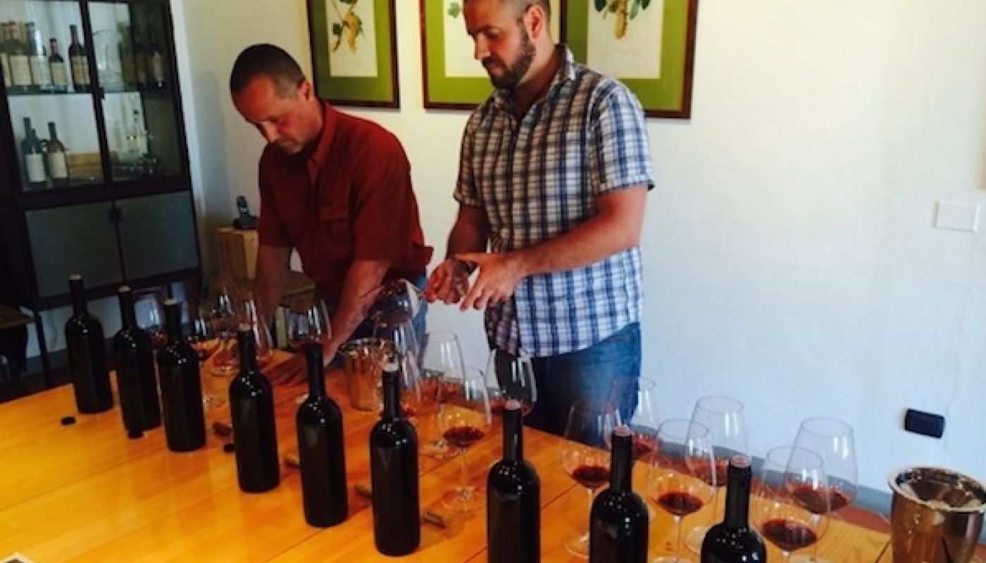 D'Alessandro and Ing setting up the Commune tasting