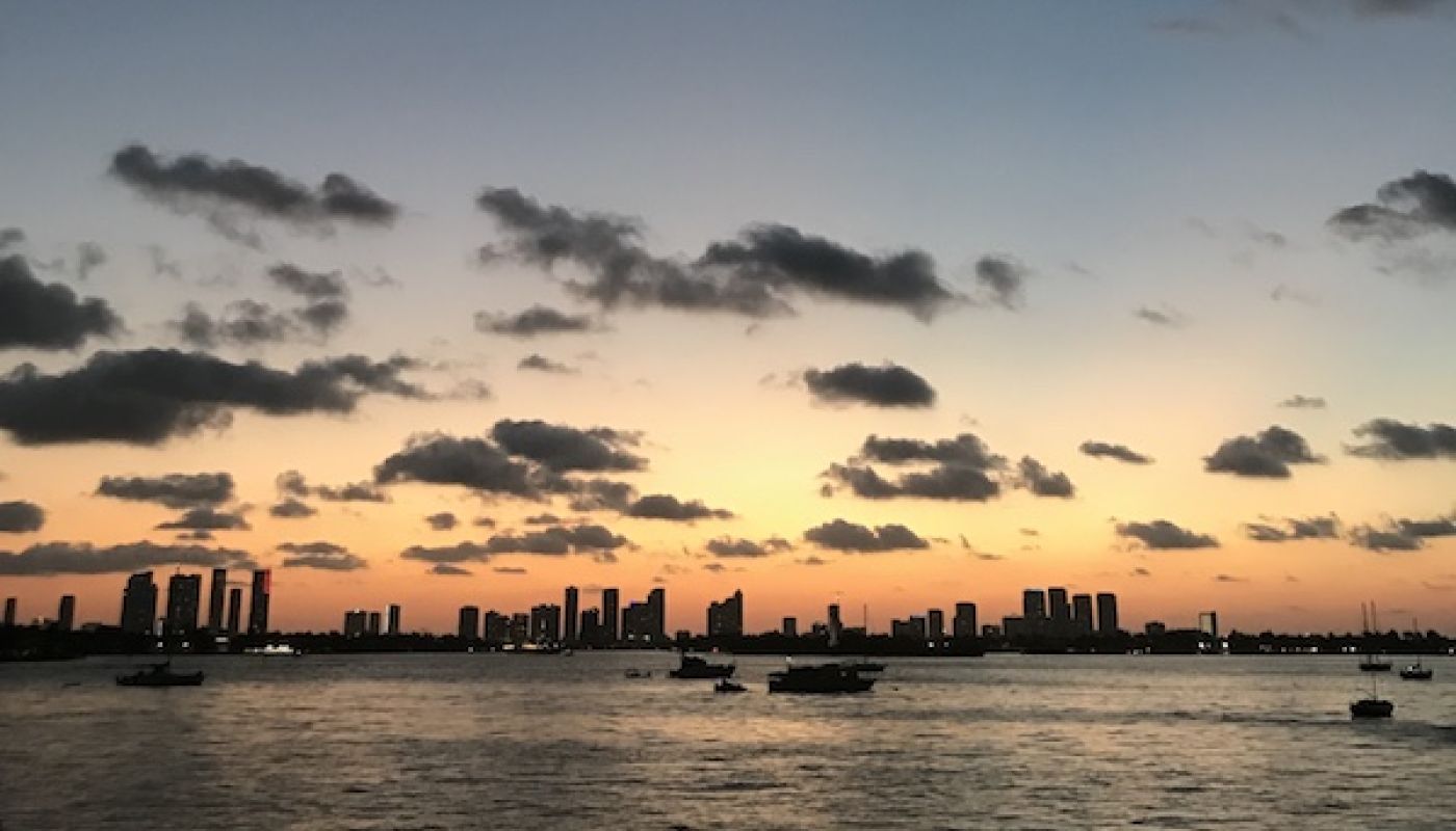 Miami skyline at sunset