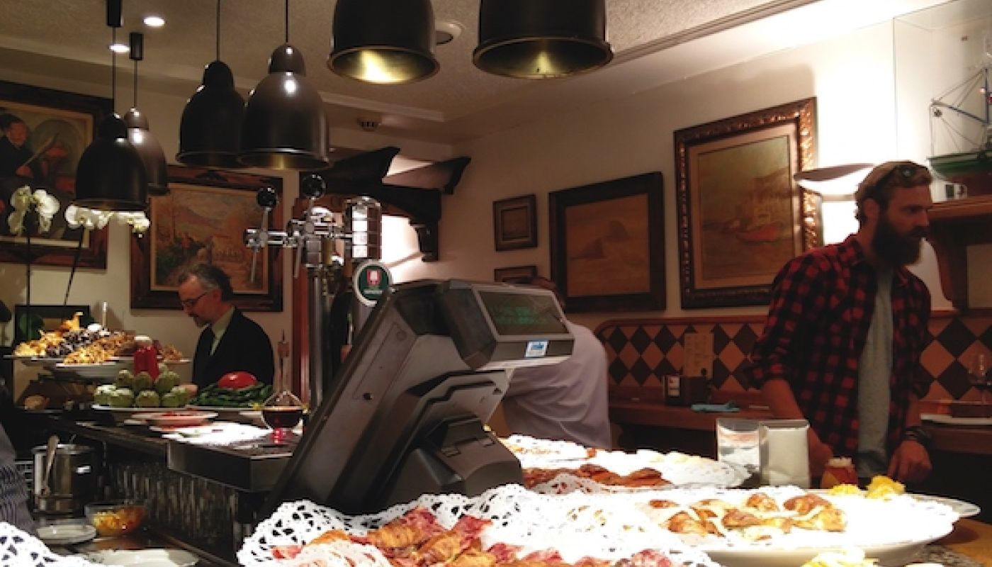 Bar with Pintxos at Ganbara, San Sebastián, Basque Country