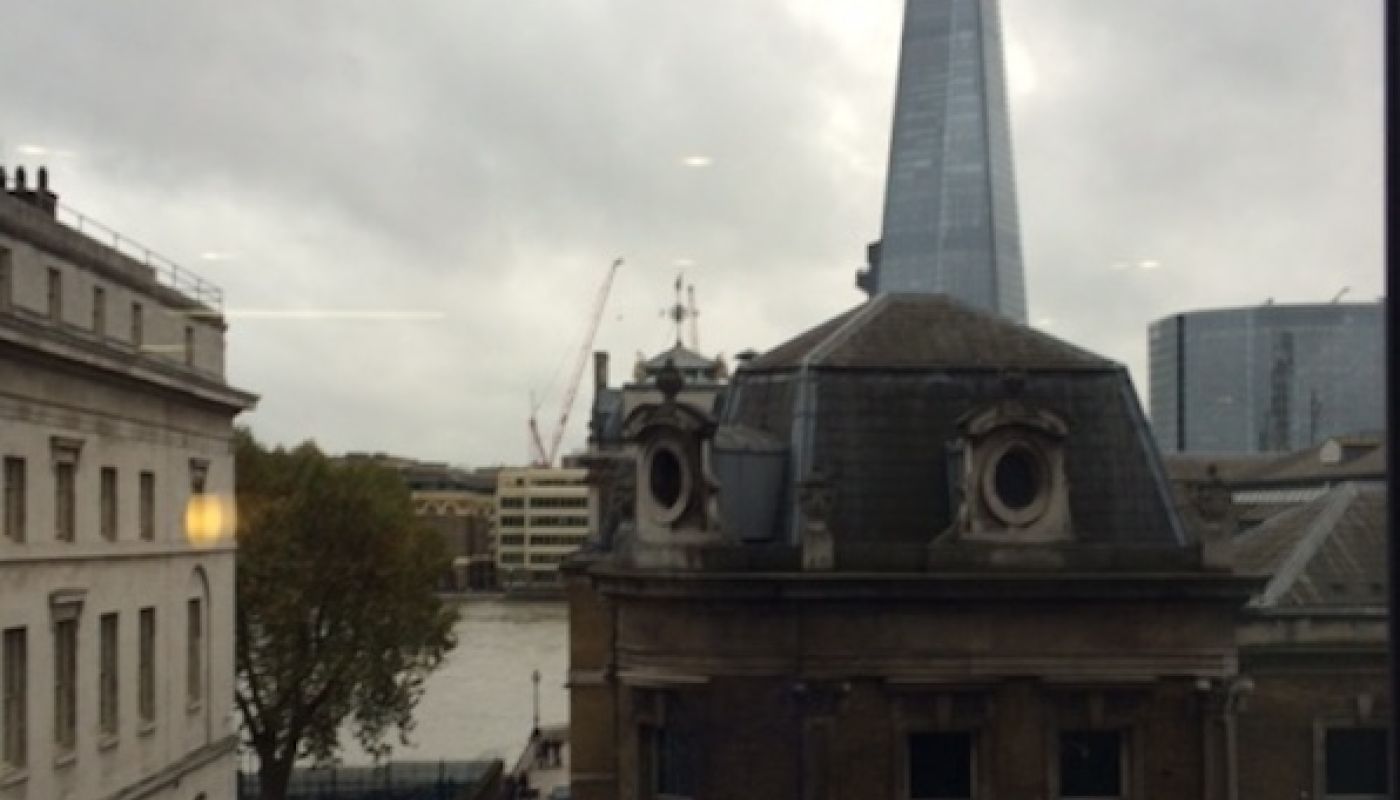 view of the Shard from Fine and Rare offices near Monument 