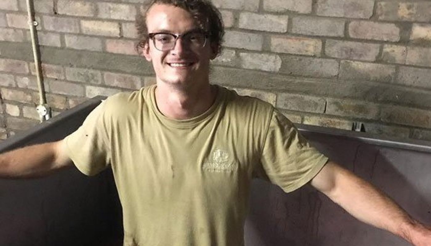 Sam Lambson of Minimalist Wines stomping grapes in South Africa
