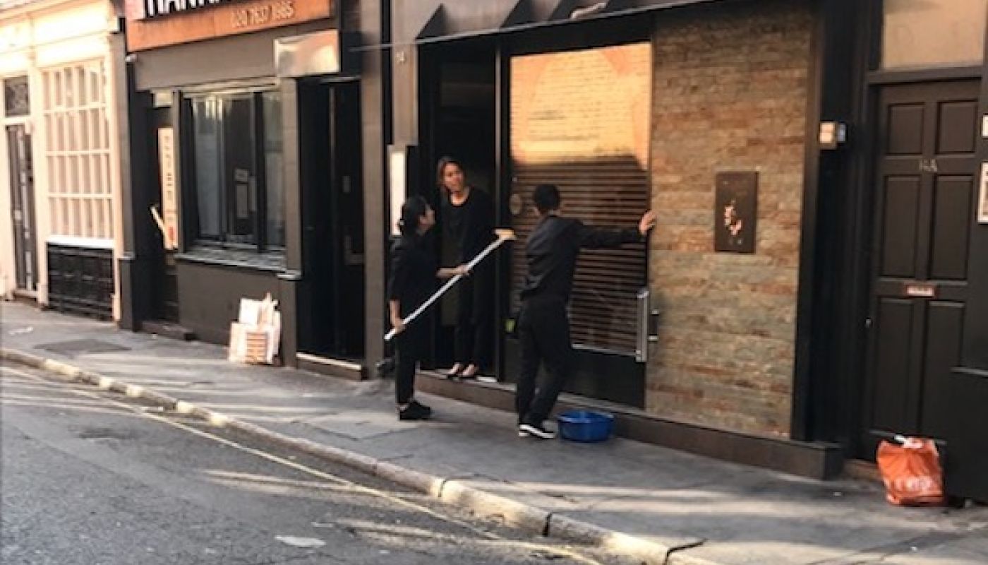 Exterior of Kikuchi sushi restaurant in London