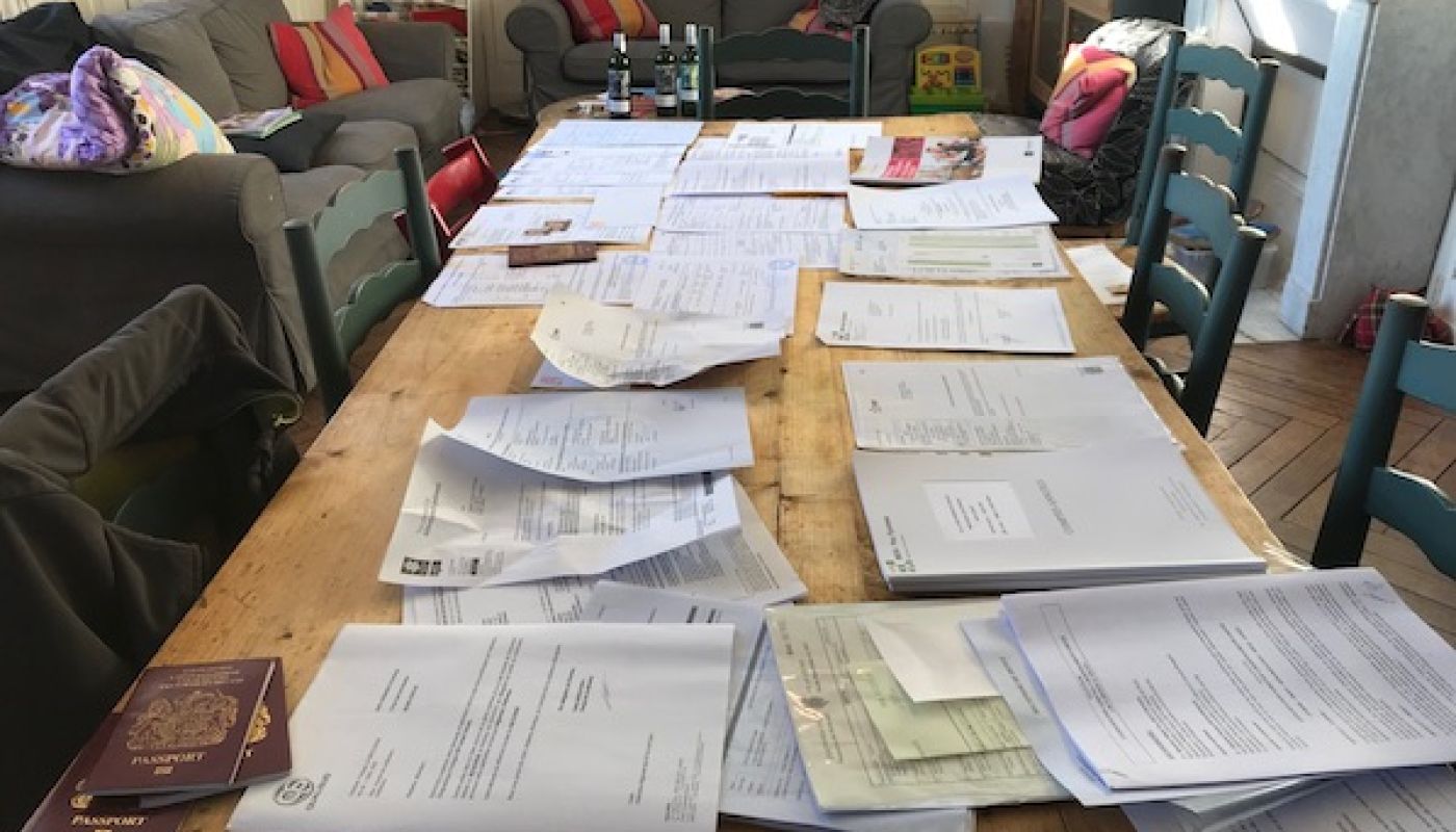 Paperwork needed by Jamie and Jessica Hutchinson, wine producers near Jurancon