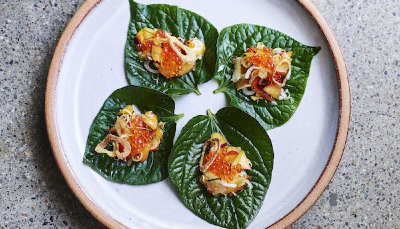 Miang dish from Nari restaurant in San Francisco