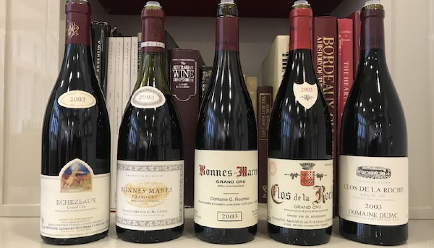 Some top 2003 red burgundies tasted in London in November 2019