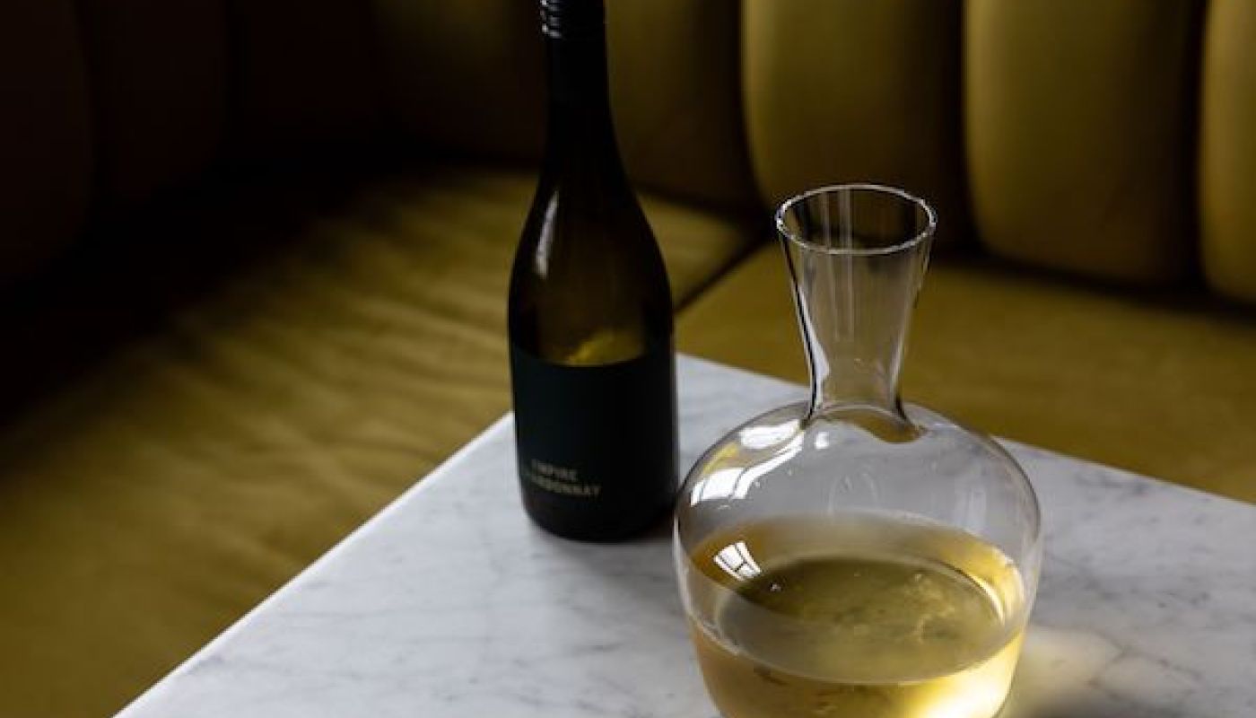 White wine in Jancis Robinson young wine decanter