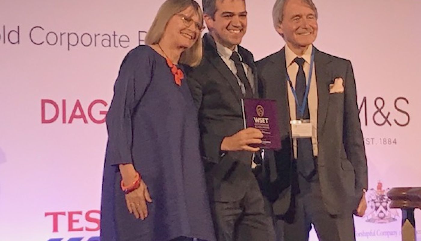 Jancis Robinson, Ferran Centelles and Steven Spurrier at 2020 WSET graduation ceremony