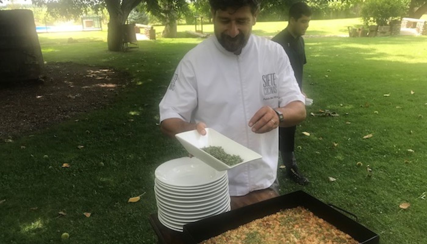 Rabbit rice dish at Bianchi winery, Mendoza