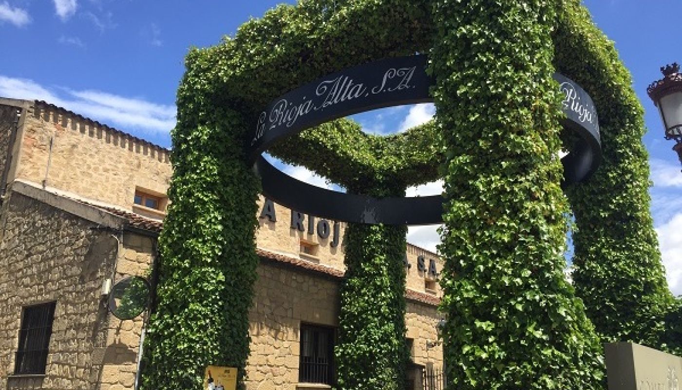 Outside the Rioja Alta bodega in Haro