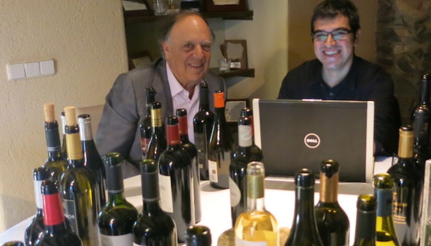 The late Carlos Falco, Marques de Grinon and Ferran Centelles tasting wine