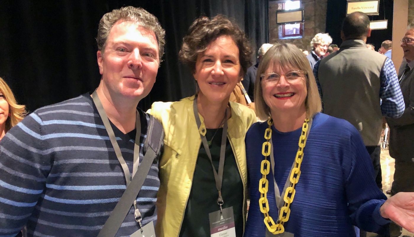 Alder Yarrow, Elaine Chukan Brown and Jancis Robinson at Premiere Napa Valley 2020