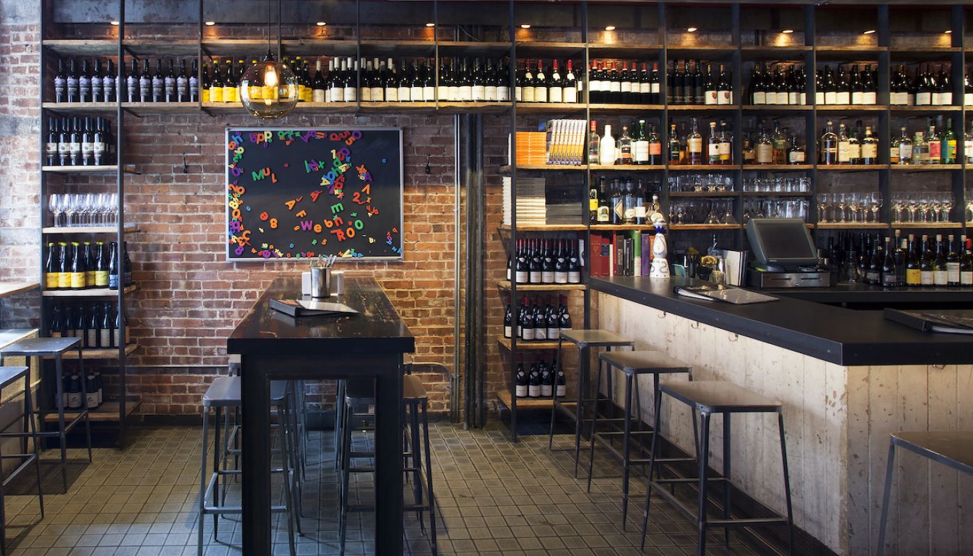 An empty Terroir Tribeca wine bar, New York