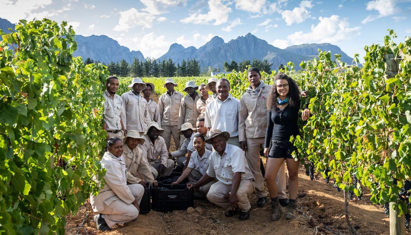 Kiara Scott and team at Brookdale Estate, South Africa
