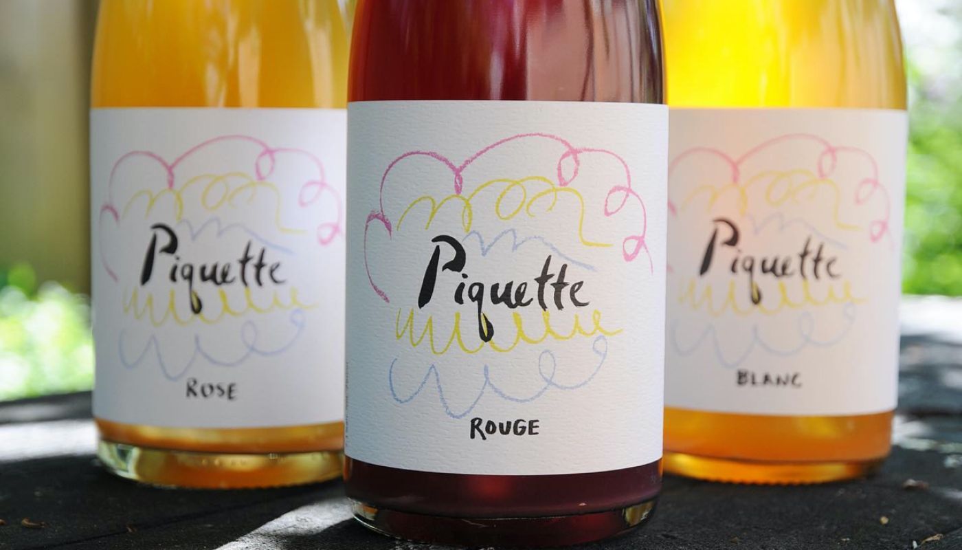 a Summer in August piquette bottles