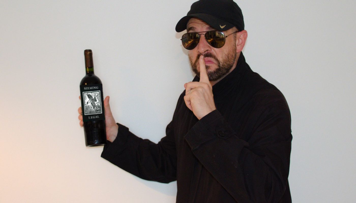 A wine with a fake label