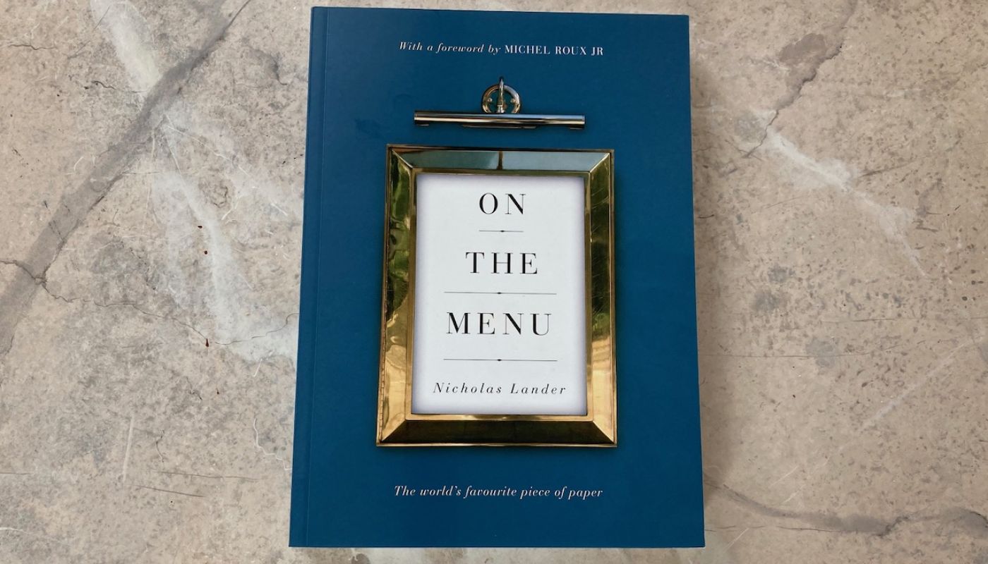 On the Menu hardback on a table