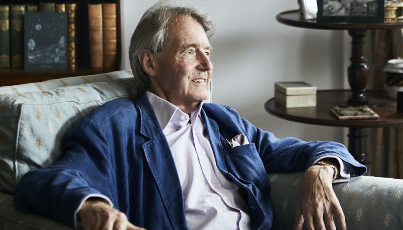 Steven Spurrier in an armchair