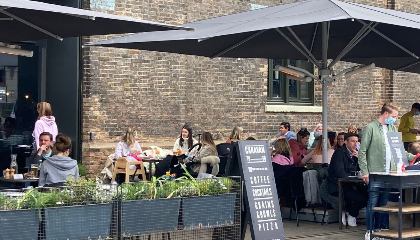 Caravan Kings Cross outside dining area 30 April 2021