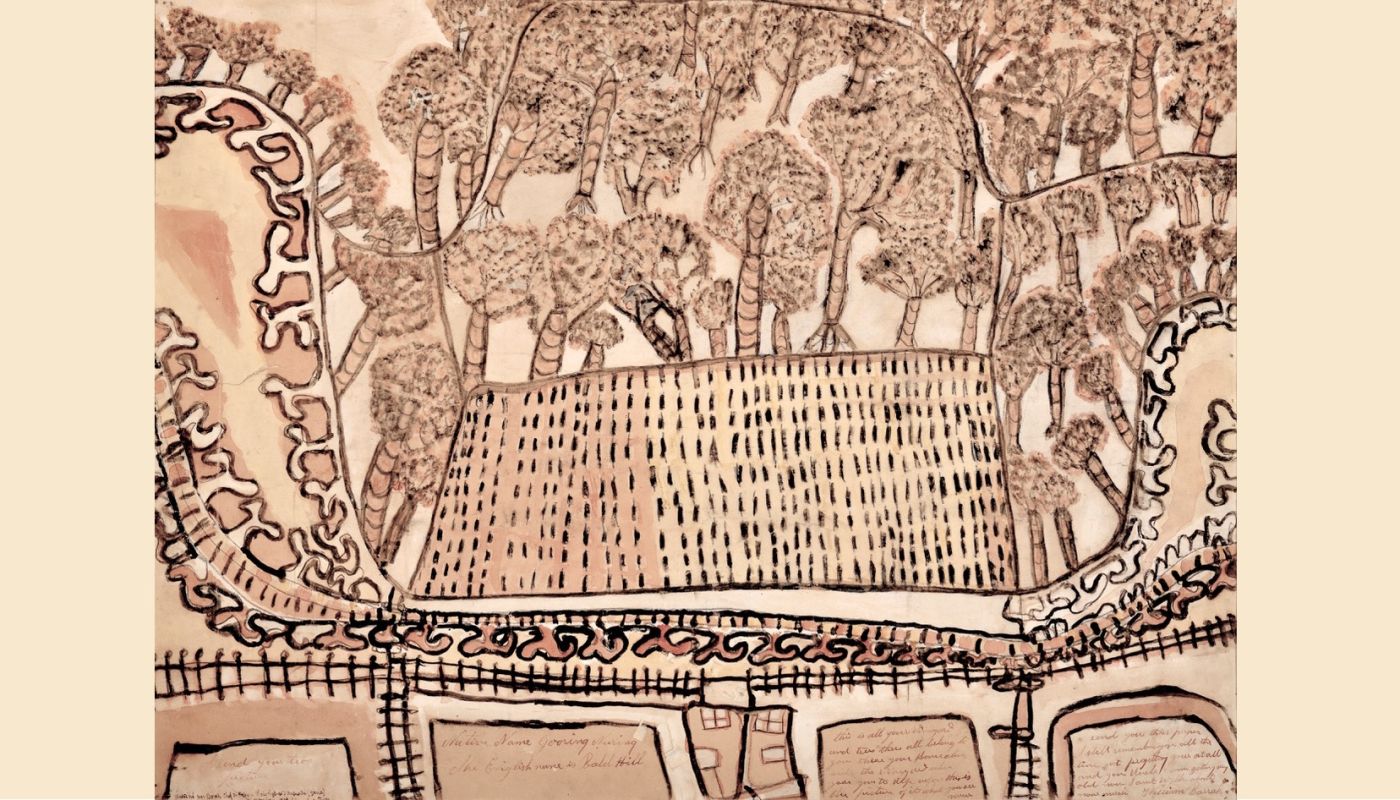 Samuel de Pury's vineyard in Yarra Valley by William Barak c 1898 - Museum d'Ethnographie, Neuchatel