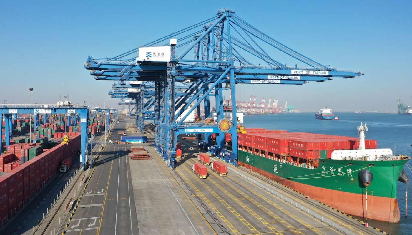 Tian Jin port in China