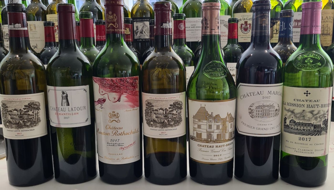 2017 first growths at 2021 Southwold tasting