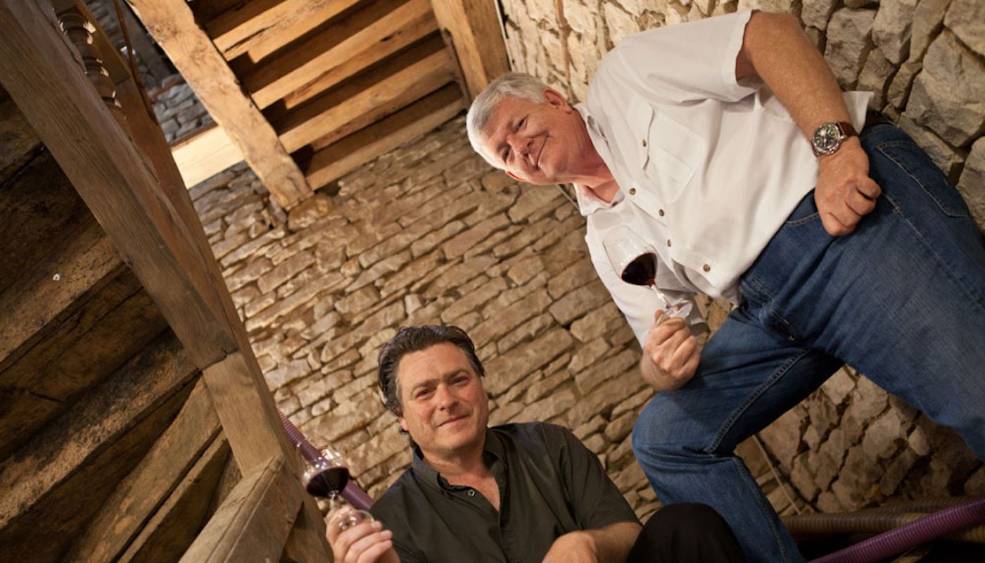 Marchand and Tawse in the cellar
