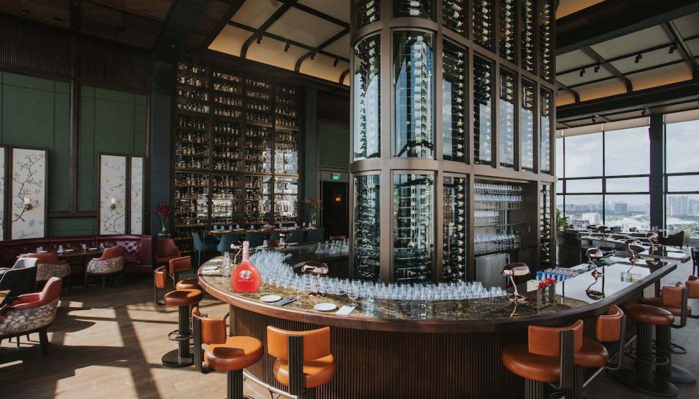 Wine Tower at 67 Pall Mall Singapore with Mateus rosé