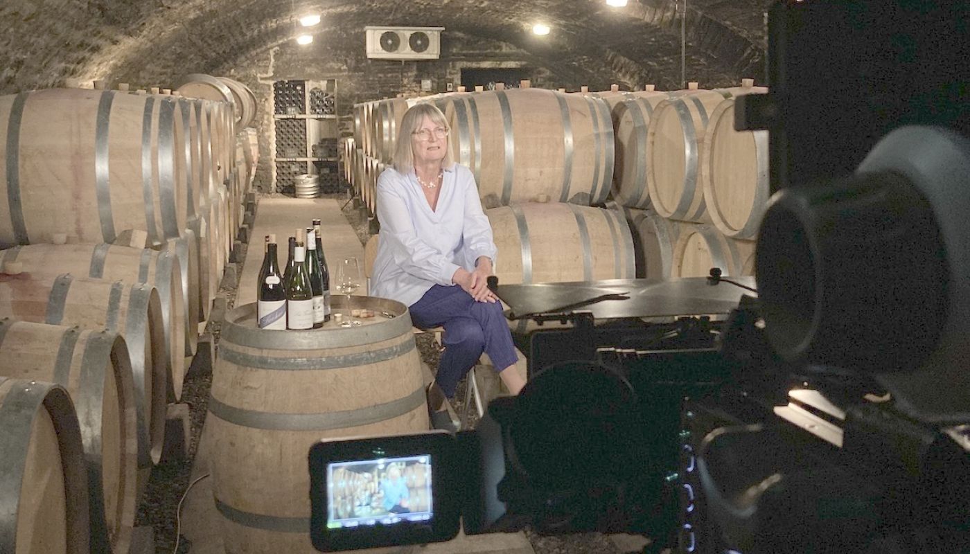 Filming in Dujac cellar