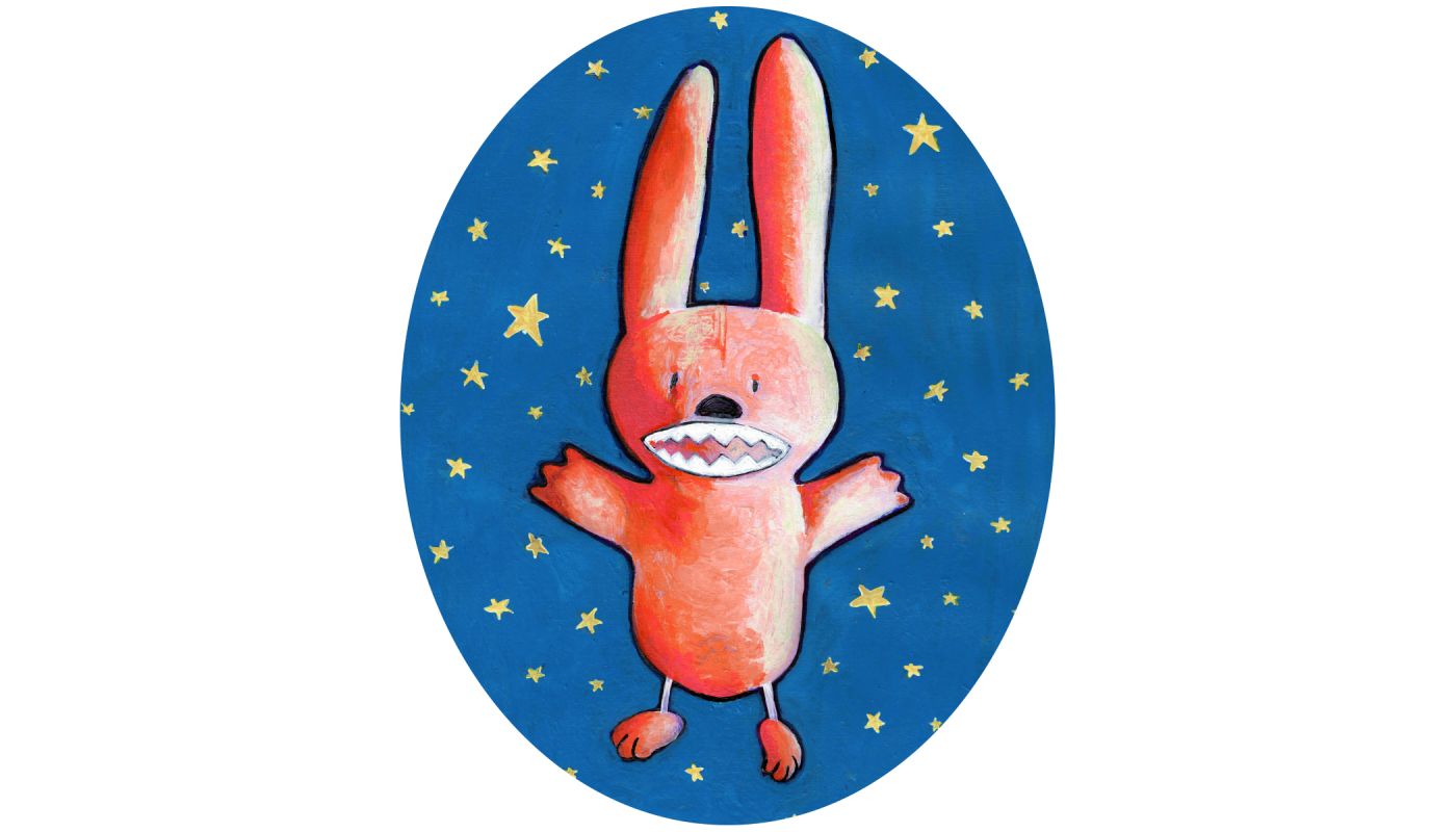 Bunny illustration on Astro Bunny label