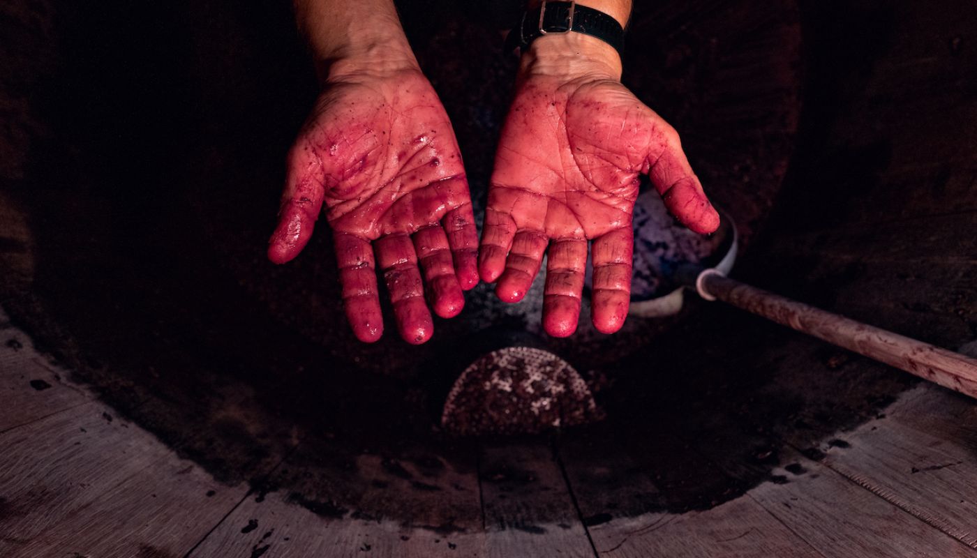 Genot-Boulanger - red-wine-soaked hands