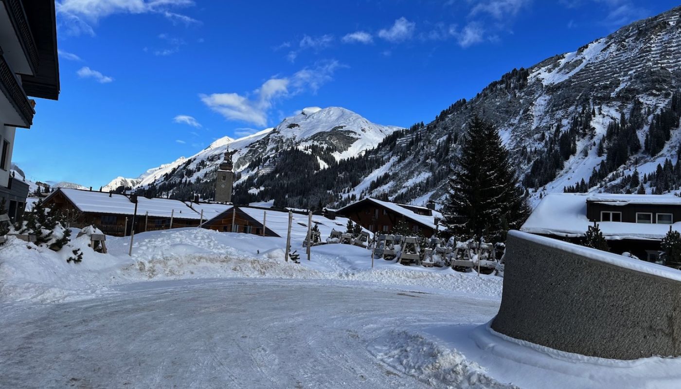 Lech village with blue sky