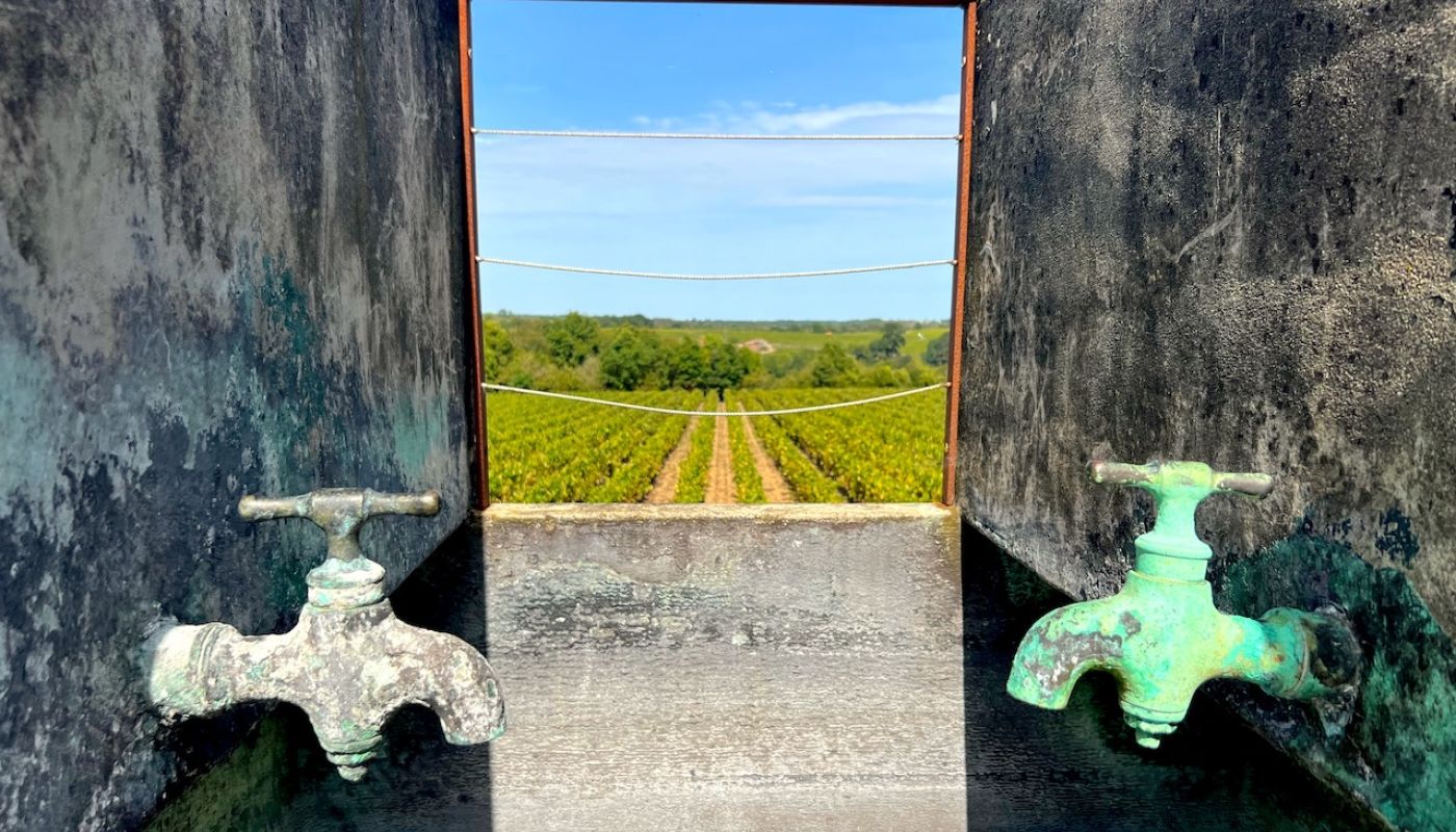 A view of Muscadet cru Chateau-Thebaud from the old irrigation tower