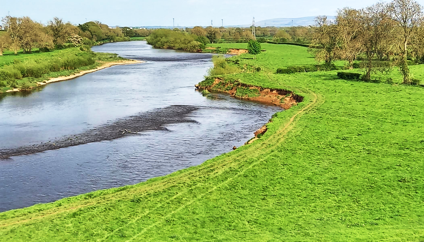 A view of the River Eden from the Beaumont Parish Hall in 
