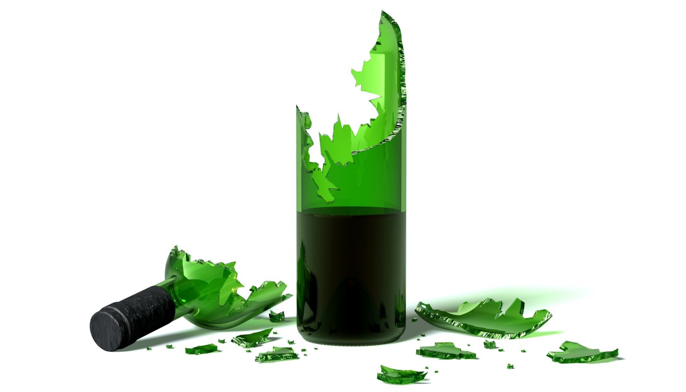 Broken wine bottle graphic