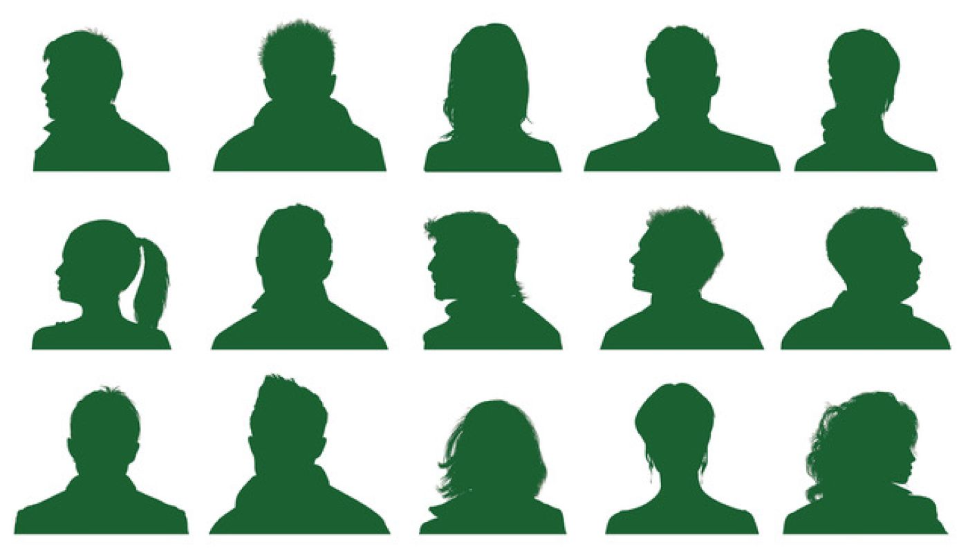 green silhouettes