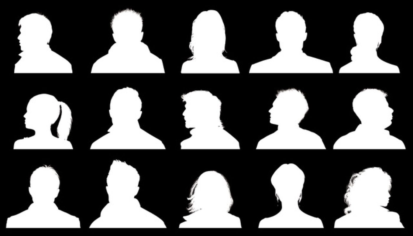 Silhouettes on a black background