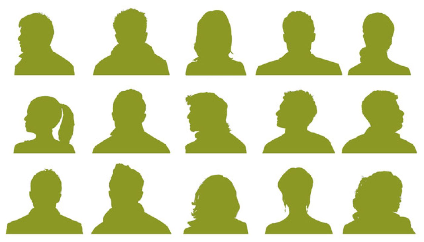 green silhouettes
