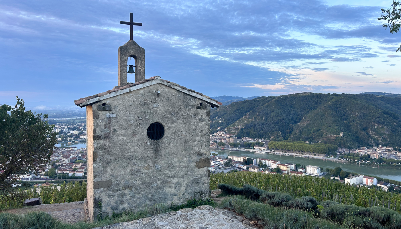 the chapel at the top of the Hermitage hill in the northern Rhône