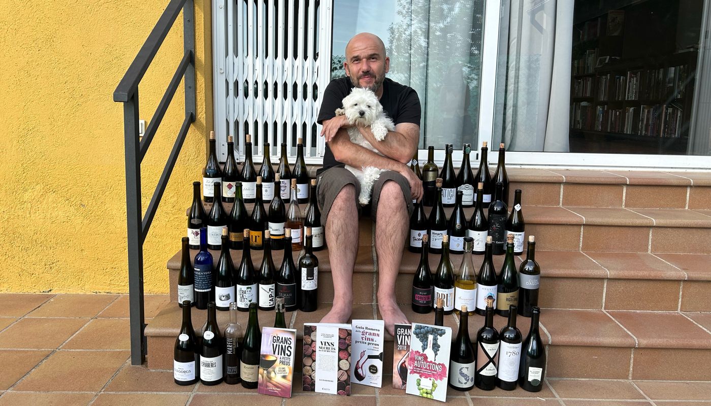 Lluis Romero with a selection of modern Catalan wines
