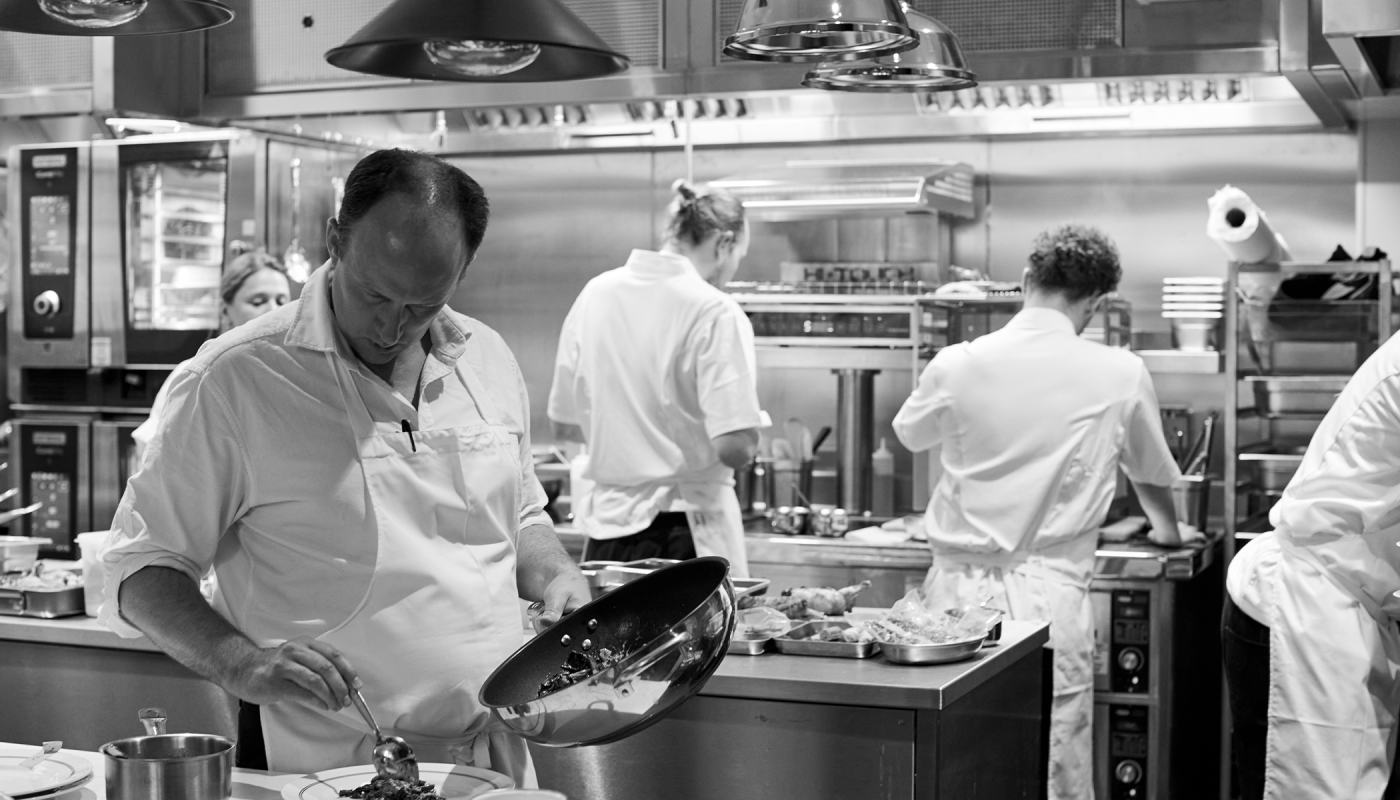chef Stuart Andrew at 64 Goodge Street 