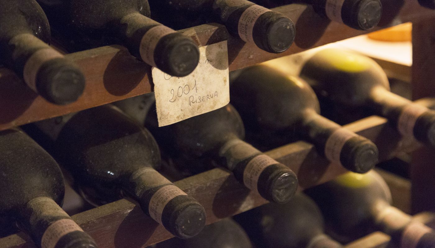 old Chianti bottles