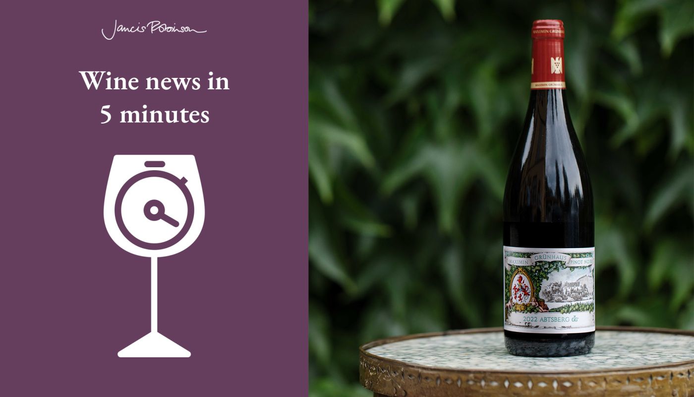 Wine News in 5 logo and Maximin Grünhaus Grosse Lage Pinot Noir