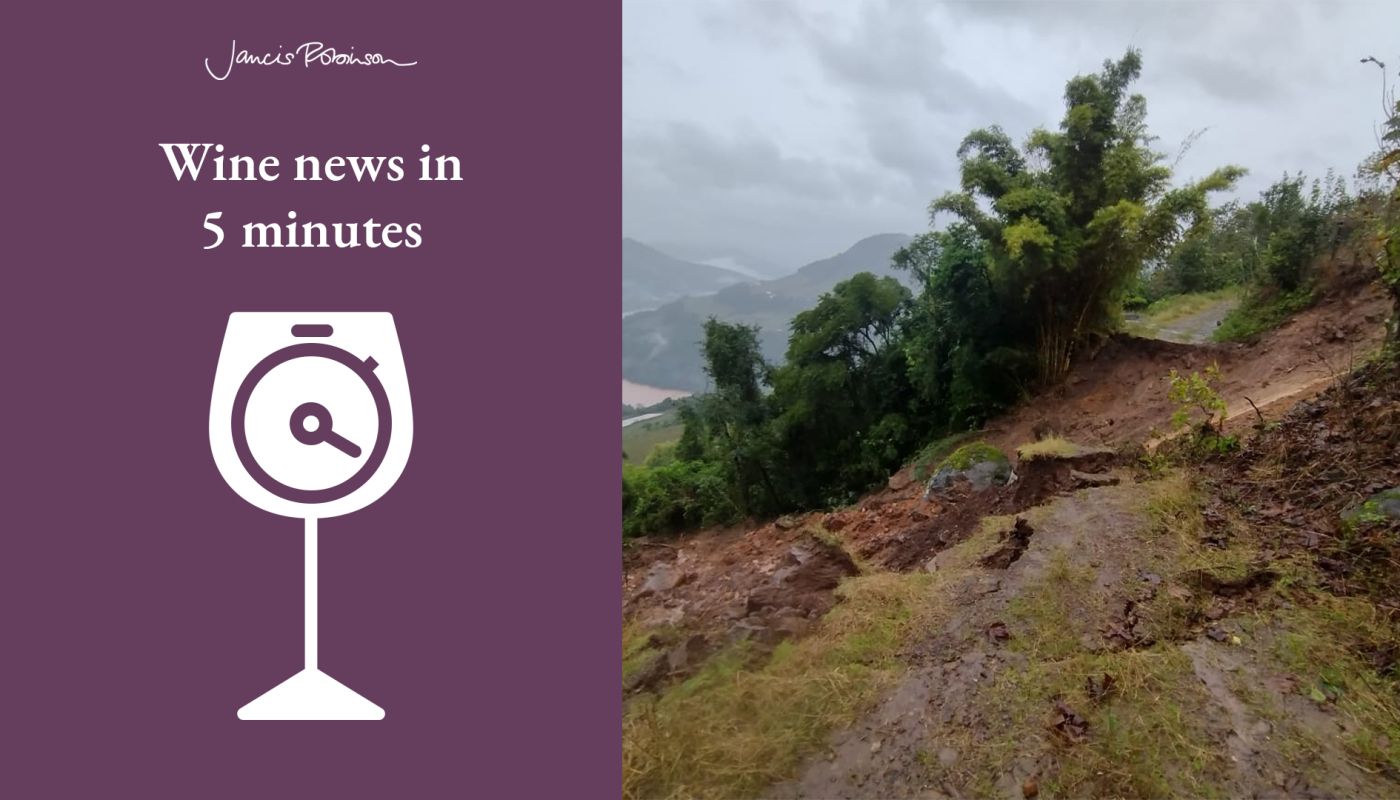 Flooding and a washed-out road at the Speranza property in Bento Gonçalves courtesy of Brasil de Vinhos'