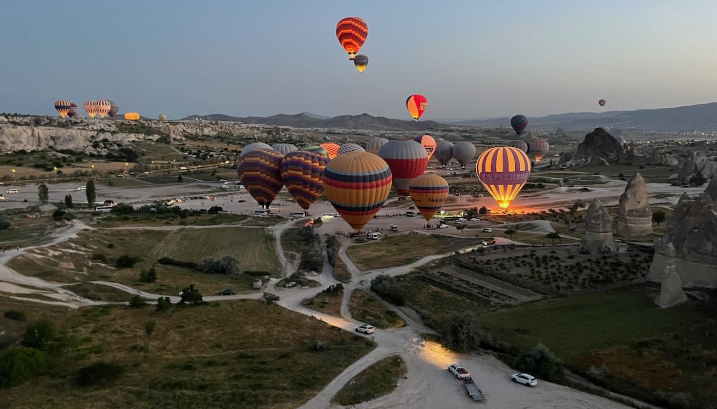 Cappadocia balloons at dawn