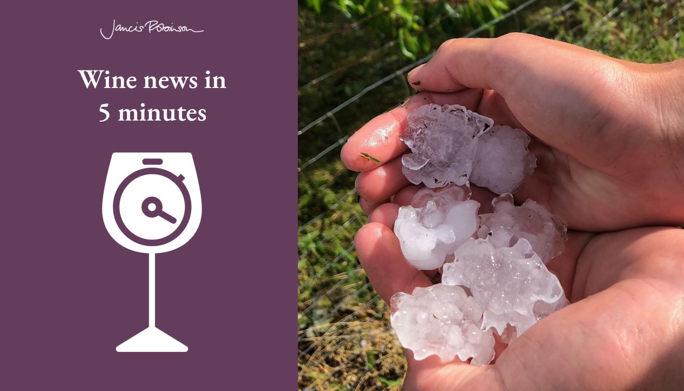 Large hailstones at Maison Piron in Beaujolais