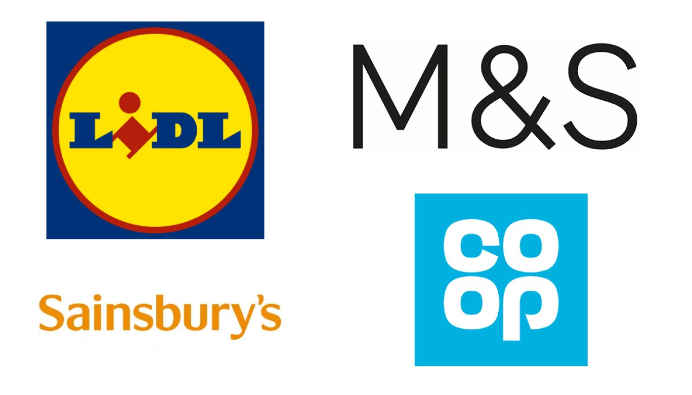 4 UK supermarket logos
