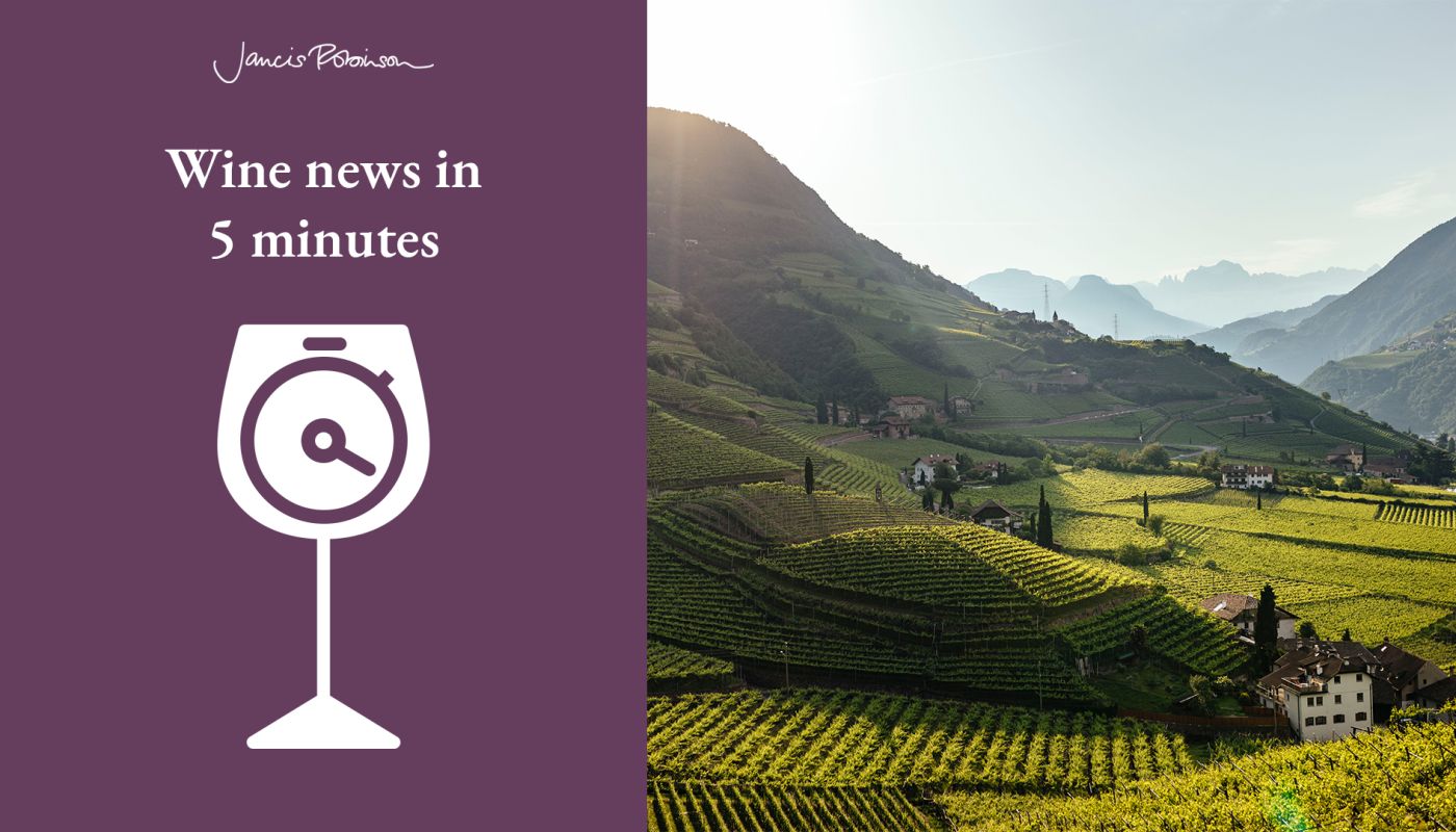 Sudtirol vineyard landscape by Benjamin Pfitscher and  jr-wine-news in 5 logo